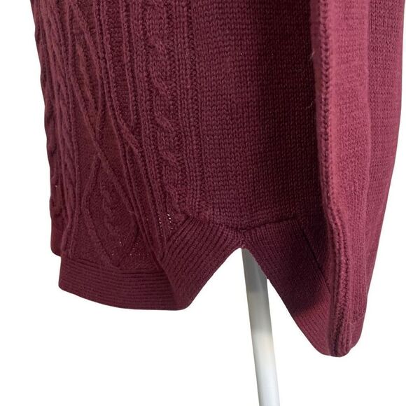 RD STYLE wine color, cable knit sweater, Cotton/ Acrylic blend , Size XS - Picture 6 of 7